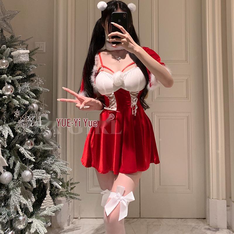 Yiyue Sexy Christmas Lingerie Costume Set for Women - Temptation Role Play Outfit 8877