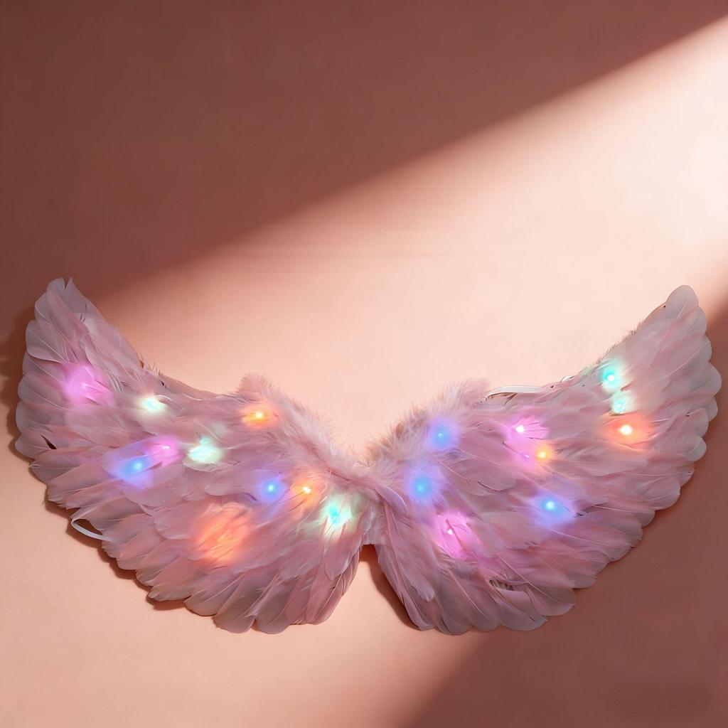 Children's Glowing Angel Feather Wings Costume Prop for Girls & Adults - Fairy, Elf, Cosplay & Photoshoots