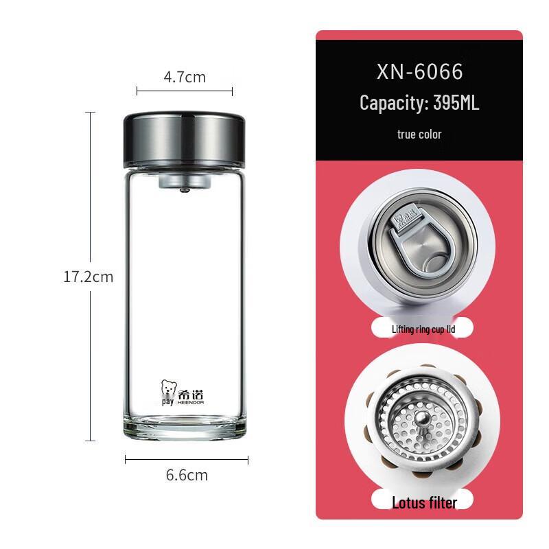 Heenoor Portable Single-Layer Glass Cup