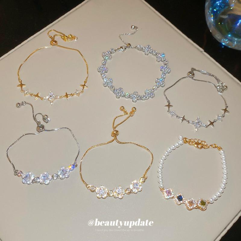 Super flash zircon flower mango bracelet light luxury high sense daily fashion versatile bracelet design sense niche jewelry