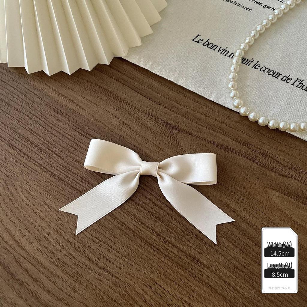 White Satin Bow Brooch Tie for Shirts & Dresses - Lolita Style Accessories
