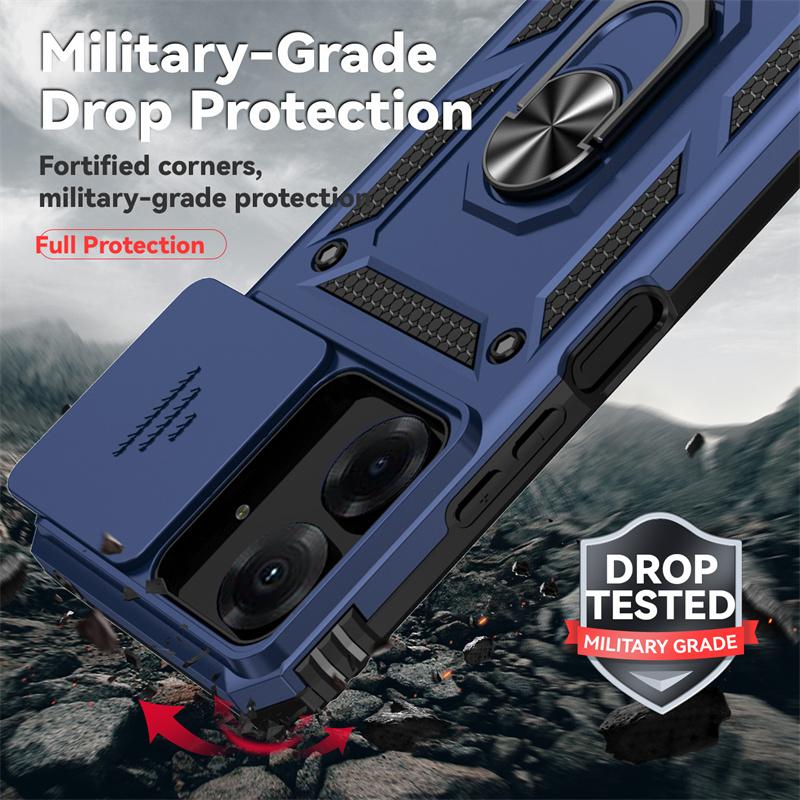 Funda For Xiaomi Redmi 13C 4G Case Car Magnetic Holder Ring Armor Back Cover Redmi13C Redmy 13C 13 C C13 4G Lens Protector Cover