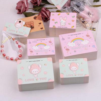 Handgefertigte Schmuck- und Haarnadel-Anhängerkarte – 8 cm x 10 cm Snack-Verpackungs-Faltkarte