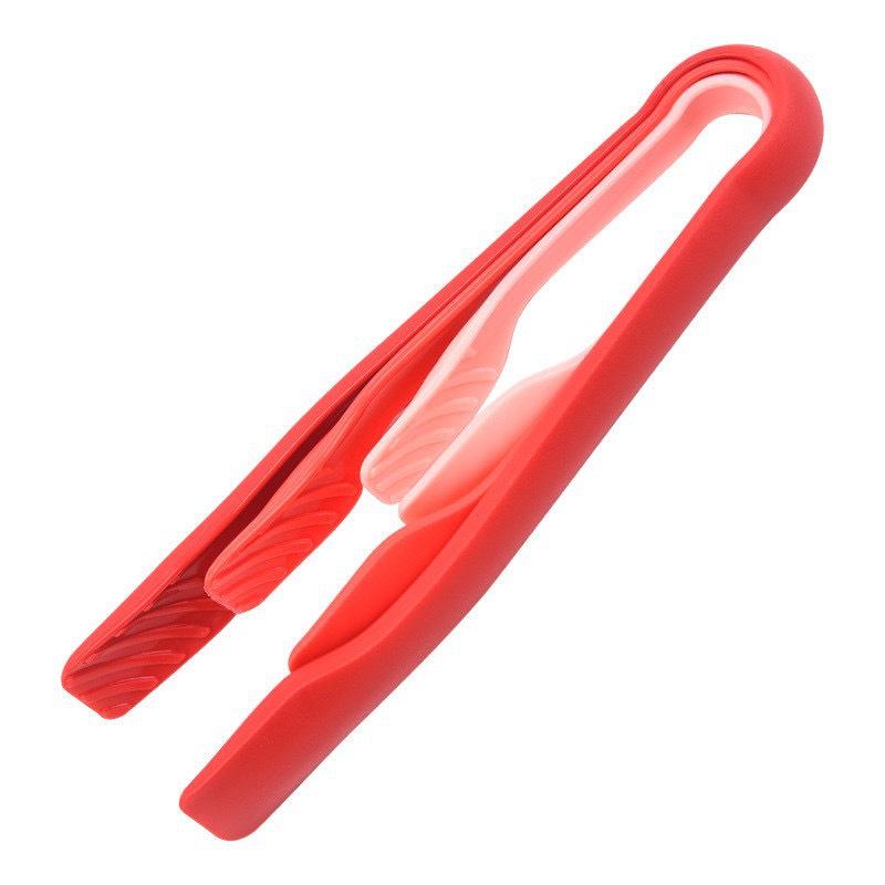 

PP Plastic Three-Piece Colored Food Clip Set: Vegetable, Bread, and Steak Clips for Kitchen Use красный