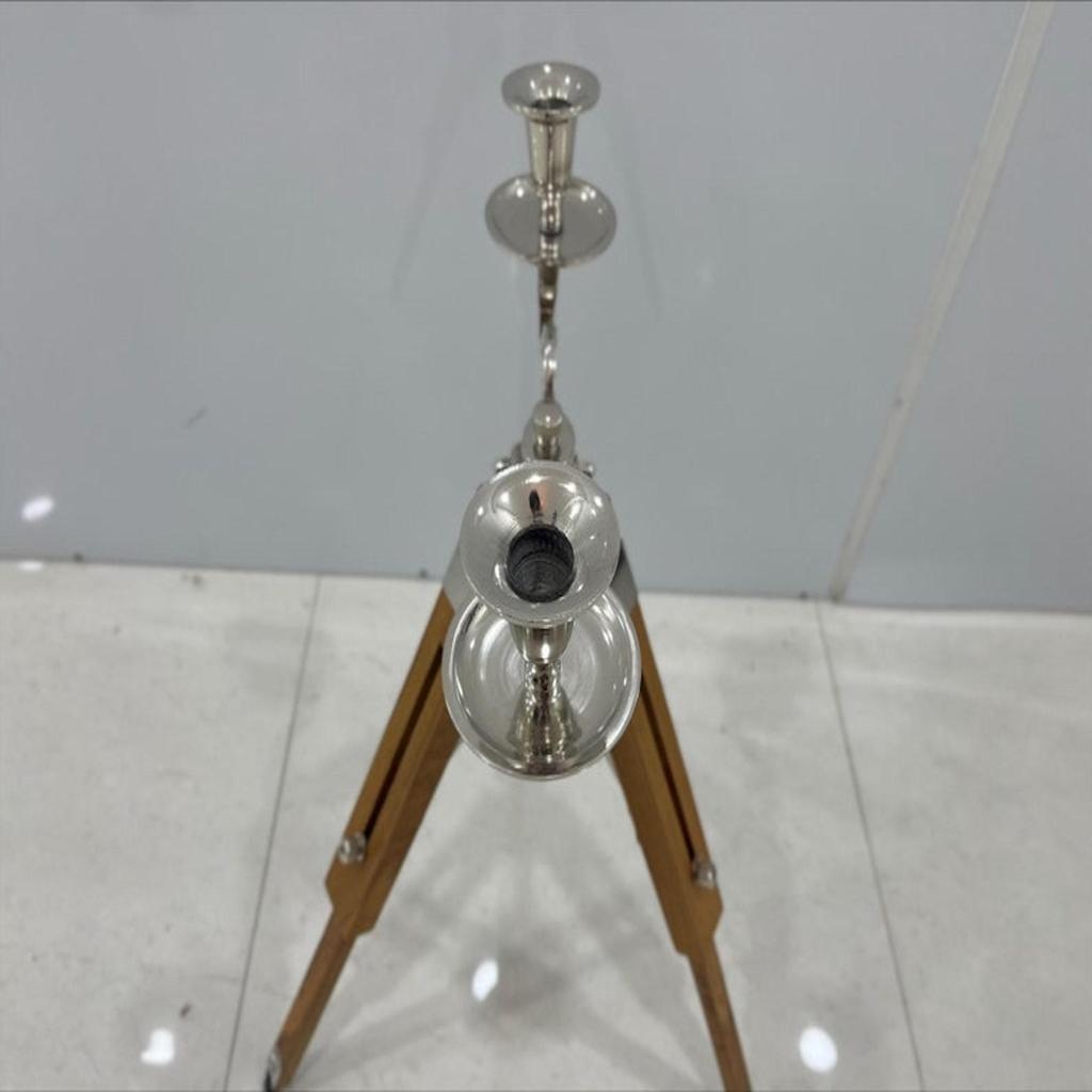 Table Lamp Candlestick Two-branched Candelabrum Candle Holder for Stand Wood And Metal Candles Fragrances