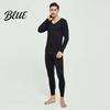 Winter Base Layer Long Sleeve Thermal Underwear Pcs/Set Men Set 2 V Neck Warm Thick