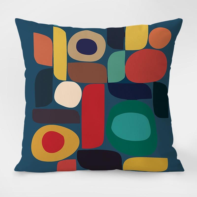 Geometric Colorful Pattern Decorative Pillowcase Living Room Bedroom Square Cushion Pillowcase