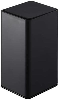 Yamazaki Roll-Type Wet Wipe Case, Black, Approx. W8 X D9 X H17cm, Tower Series, Airtight, Moisturizing, Silicone Cap, 6503