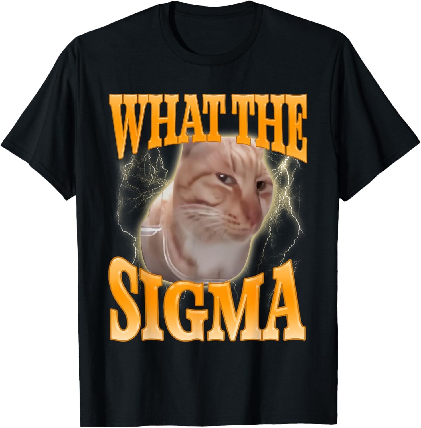 Funny Side Eye Cat What The Sigma Mr Fresh Sarcastic Meme T-Shirt S разноцветный