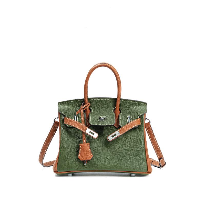 

Платиновая сумка через плечо из натуральной кожи большой вместимости - Универсальная высококлассная сумочка для женщин и офисных работников