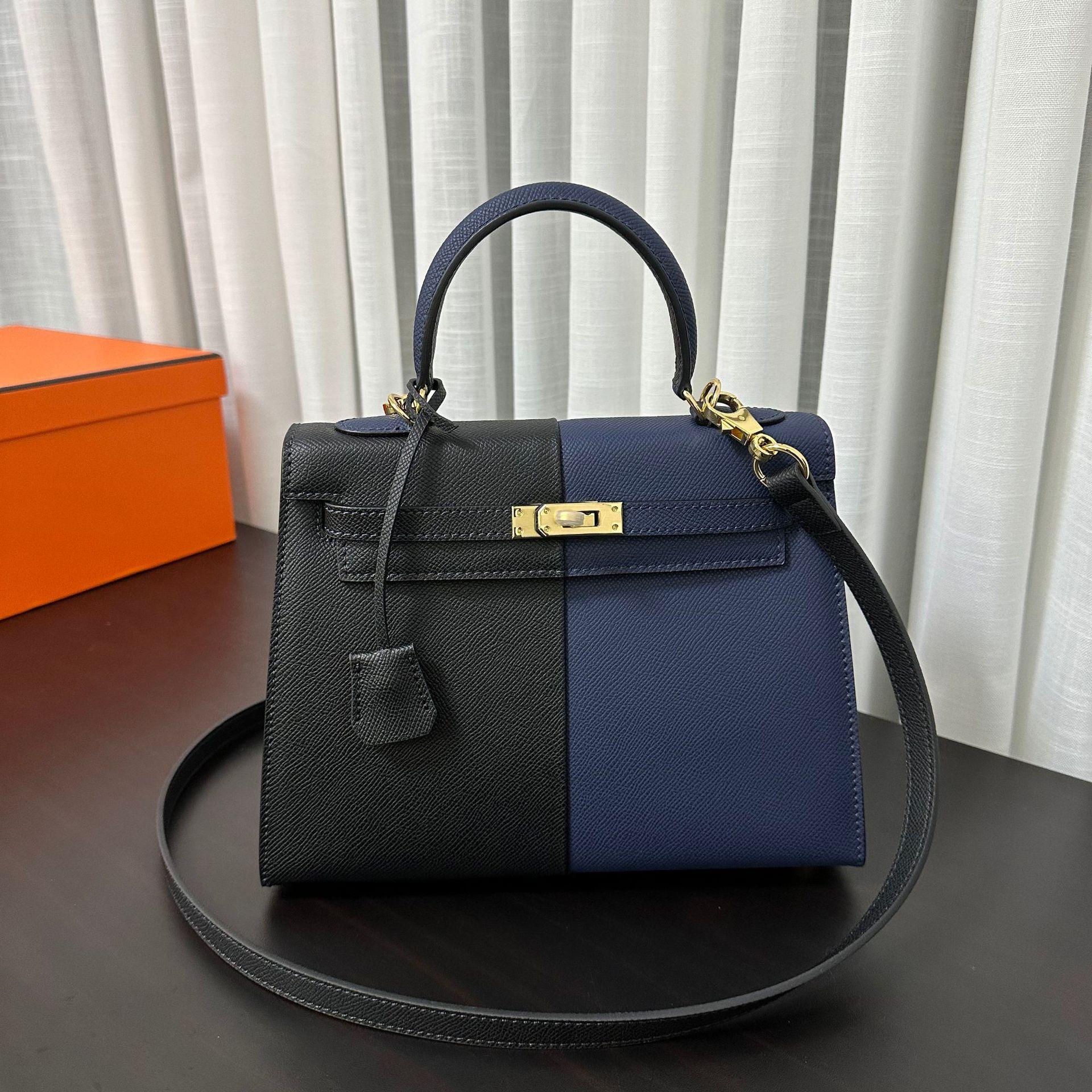 

Женская сумка Cross Border, новая кожаная сумка с принтом пальмы, ручная сумка через плечо, женская сумка через плечо, большая вместимость 25x10x19cm чёрный/синий