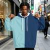Men's Colorblock Print Pullover Hoodie with and Pocket, Casual Athletic Sweatshirt