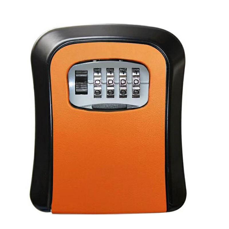 

4-Digit Combination Key Lock Box, Waterproof and Secure, Orange Color