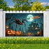 Halloween Banner Haunted Effect Halloween Party Banner Pumpkin Backdrop Pumpkin Illustration Night Theme Banner For Haunted