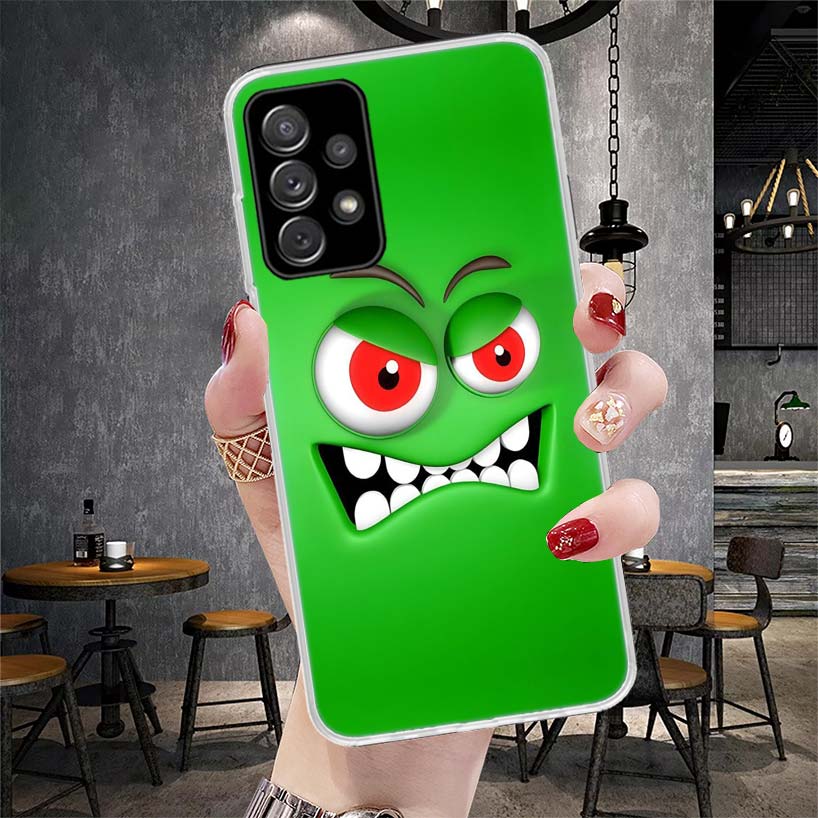 Funny Face Cute Soft Phone Case For Samsung Galaxy A12 A22 A32 A52 A72 A02S A51 A50S A71 A70 A31 A20S Note 20 Ultra S10 A10S Gal