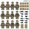 12PCS Military Series Anti-terrorism Camouflage Special Police Shield Weapon Doll Building Block Toy