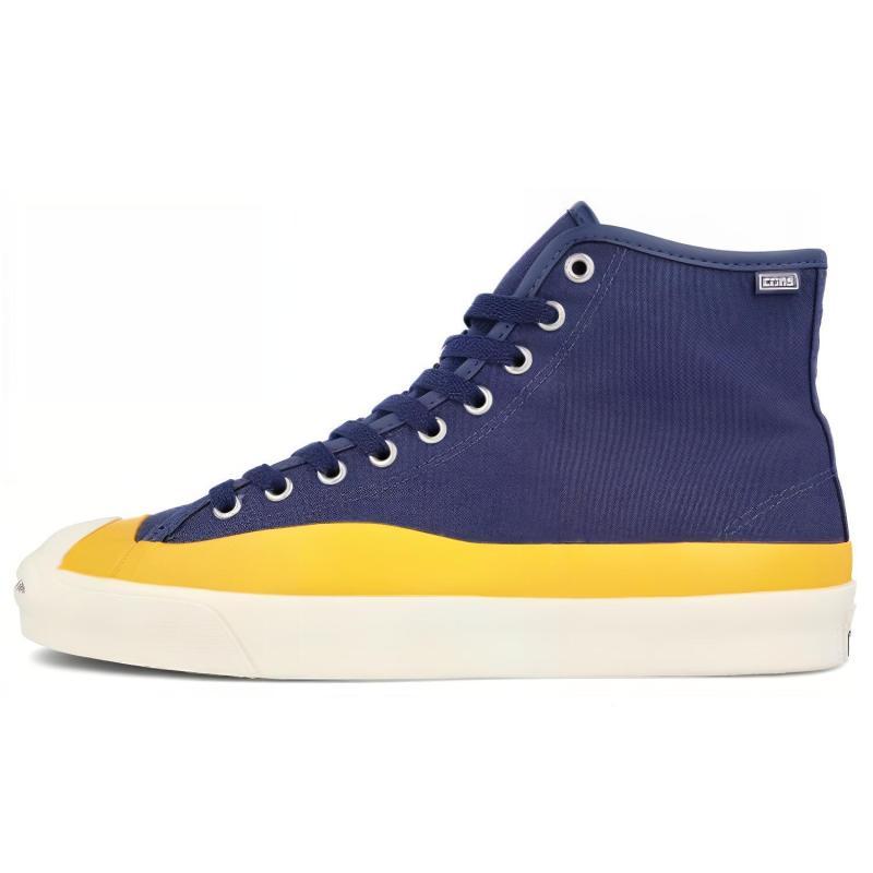 

POP Trading x Converse Jack Purcell Pro PTC Hi Anti-Slip and Abrasion Resistant High-Top Board Shoes Unisex Blue and Yellow 36