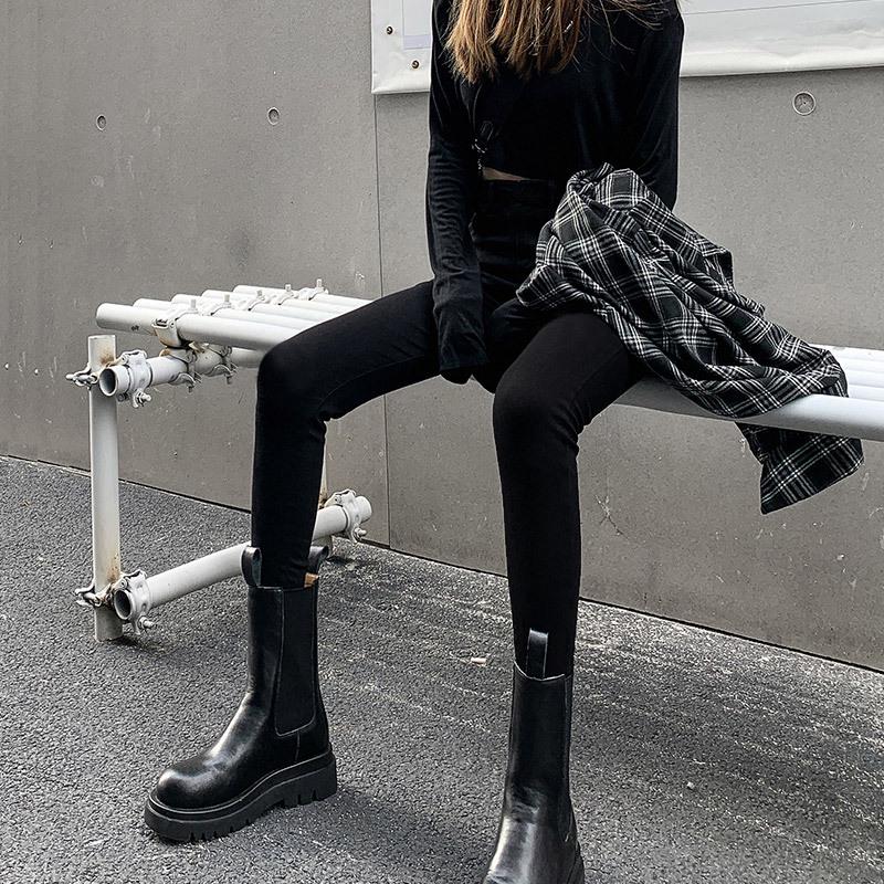 

Plus Size Women s Stretchy Denim Leggings: Velvet-Lined, Thick, Skinny Fit for Chubby Women (Spring/Winter), 200 Jin Capacity. 2XL [125-140 Jin]