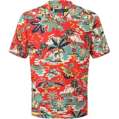 Polo SS26 Style Vacances Hawaïennes Impression Surf Chemise Manches Courtes Édition Classique Chemises Homme 710802644-001