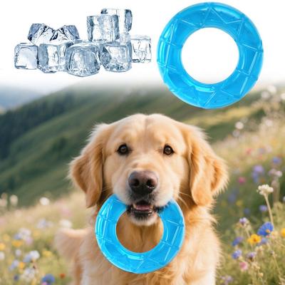 Pet Cooling Chew Toy, Summer Ice Cube Freezable Dog Teething Chew Toy for Puppies Training & Play, Fillable Puppy Teething Rings