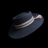 Hot-selling Pure Wool Top Hat Pork Pie Jazz Hat British Style Fashion Flat Top Felt Hat