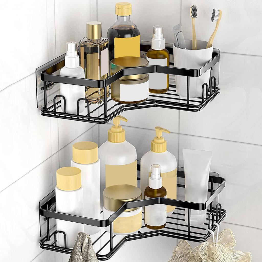 Bathroom & Shower Storage Solution Space Saving Rack Adhesive Shower Shelf Corner Rack Efficient & Functional Shelf