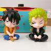 9cm One Piece Anime Figure Q Version Sitting Posture Luffy Zoro Sanji Nami Action Figure Kawaii Toys Model Collection Gift