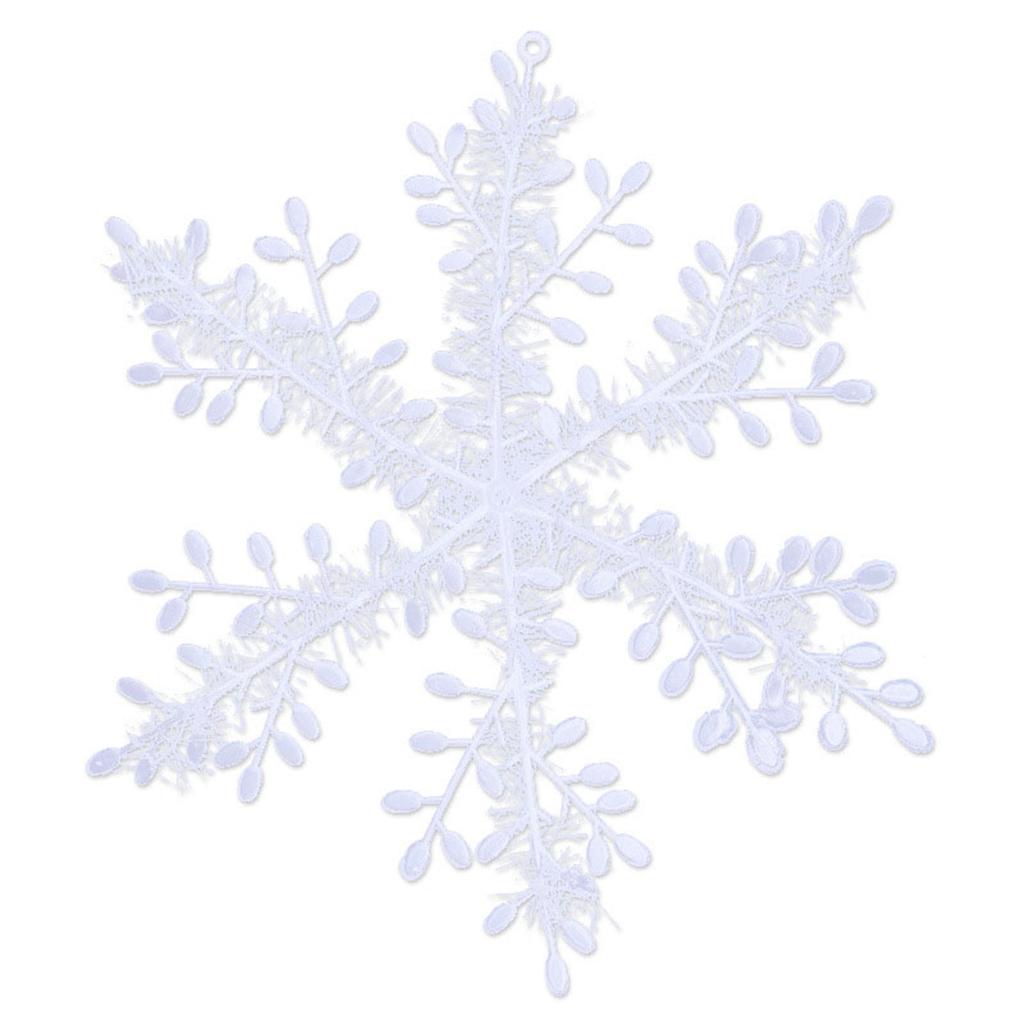6Pcs Christmas Hanging Snowflake Decorations Winter White Glitter Snowflake Ornaments For Window Xmas Tree Ceiling