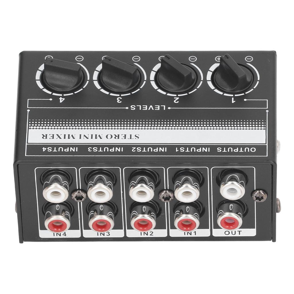CX400 Mini Passive Stereo Mixer Portable Stereo 4 Channel Mixer for CD Player Tape Drive Computer Phone Tablet Computer