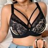 Women's Sexy Push-Up Bra with Underwire and Front Cross Lace Embroidery