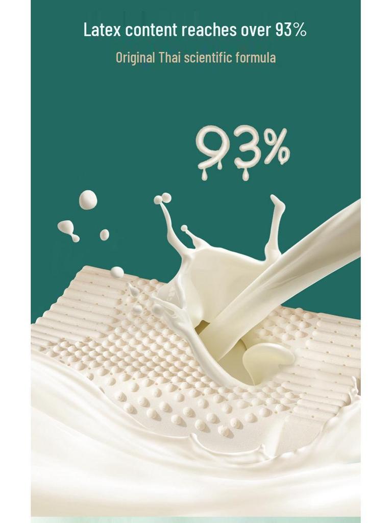 Gesundheitskissen aus thailändischem Naturlatex – Memory-Schaumkern, hohe Rückstellkraft, formstabil, superweicher Baumwollbezug.