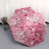 Pink Bunny Love Heart Automatic Opening and Closing Umbrella - Small Umbrella Suitable for Various Occasions, Portable 3-Fold Small Umbrella