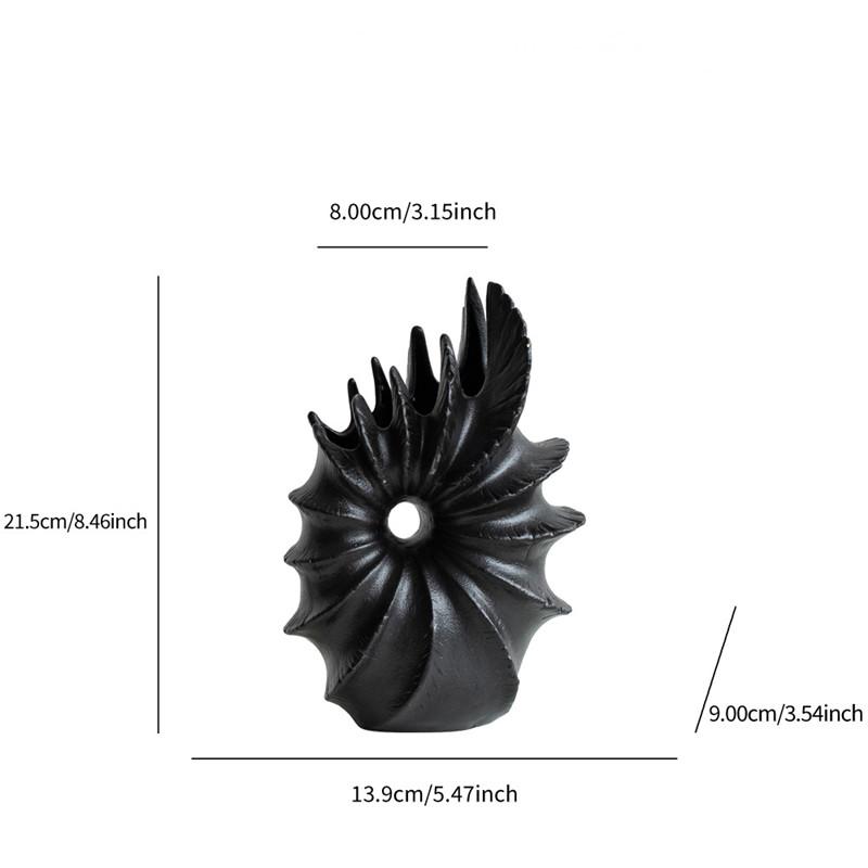 

Black and White Irregular Ceramic Vase, Abstract Art Geometric Sea Anemone Flower Arrangement, Living Room Decoration Ornaments