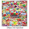 100 Cute Train Graffiti Stickers - Cartoon Decor for Water Cups & Luggage