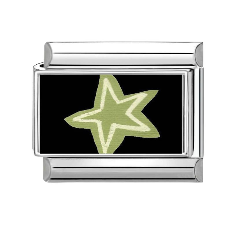 New Green Scenery Series Sunset Sea Lighthouse Italian Charm Links Fit 9MM Stainless Steel Bracelet Women Men DIY Making Jewelry