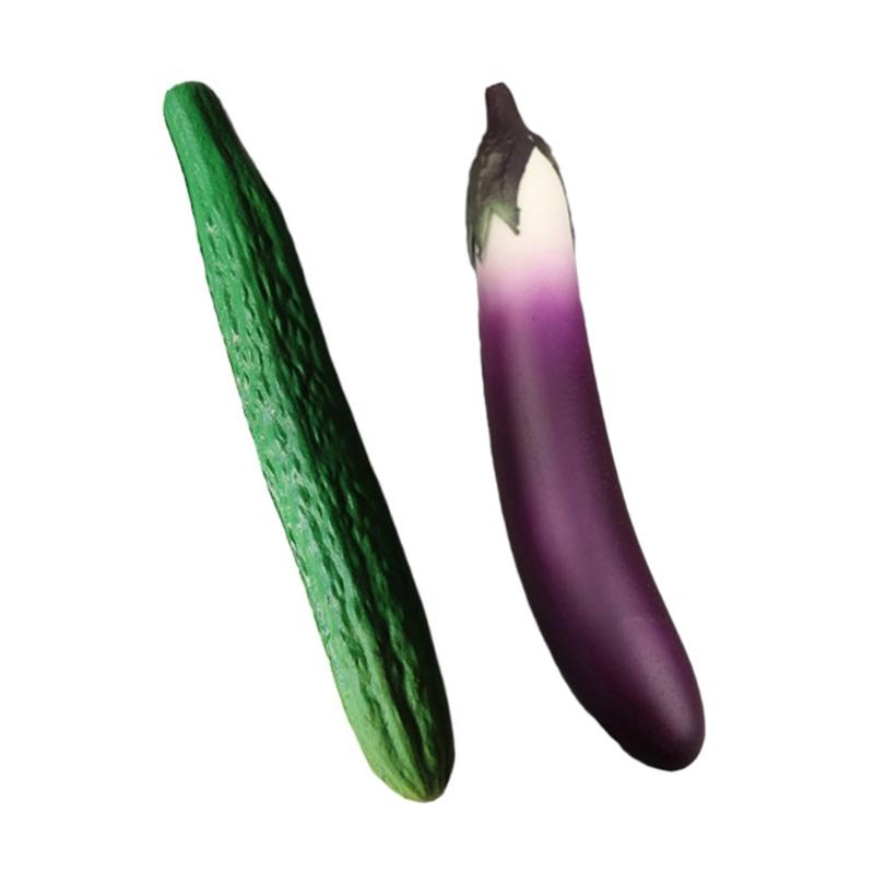 Realistic Simulation Vegetables Fruits Ornament Pastoral Photography Artificial Cucumber Aubergine Fruits Ornament For Party