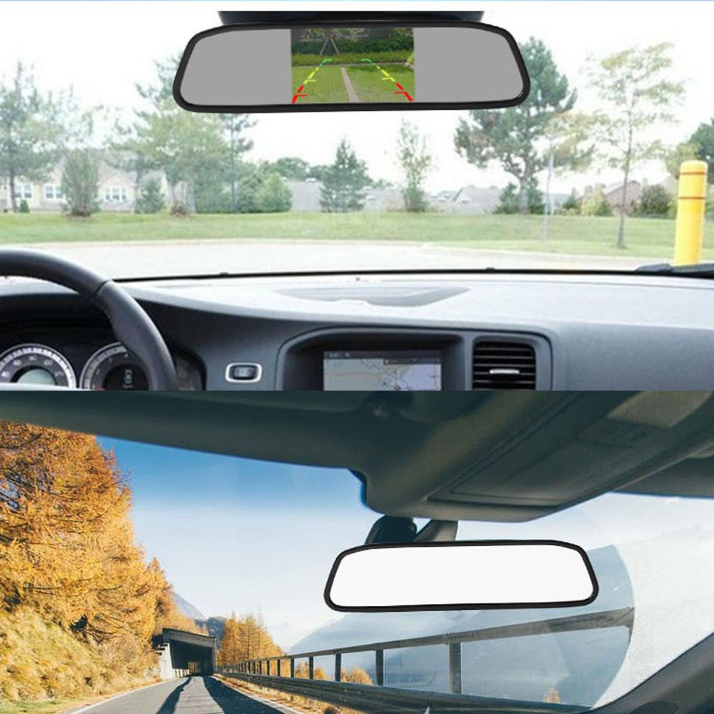 4.3 İnç Dikiz Aynası Monitörü Otomatik Park Sistemi + LED Gece Görüşü Yedekleme Geri CCD Araba Arka Görüş Kamerası 4 Seçin