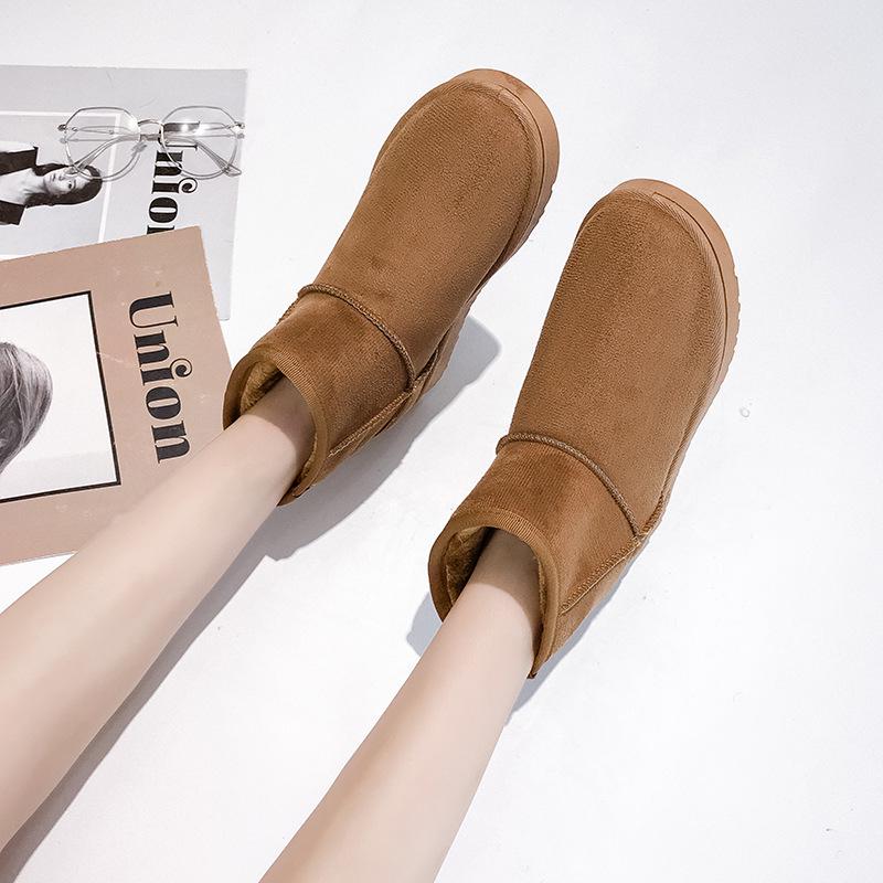 Women's Large Size 2025 Flat Heel Snow Boots - Autumn/Winter Warm Velvet Cotton Shoes