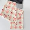 Love Plaid Korean Style Women's Pajamas Set Sweet Cute Autumn Winter Nightwear Lapel Neck Casual Pajamas Set Women