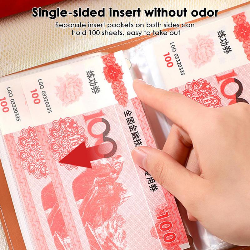 50 Sheets Money Saving Binder Large Capacity Saving Money Planner 2025 Multiple Compartments Cash Storage Bag For Workplace Home