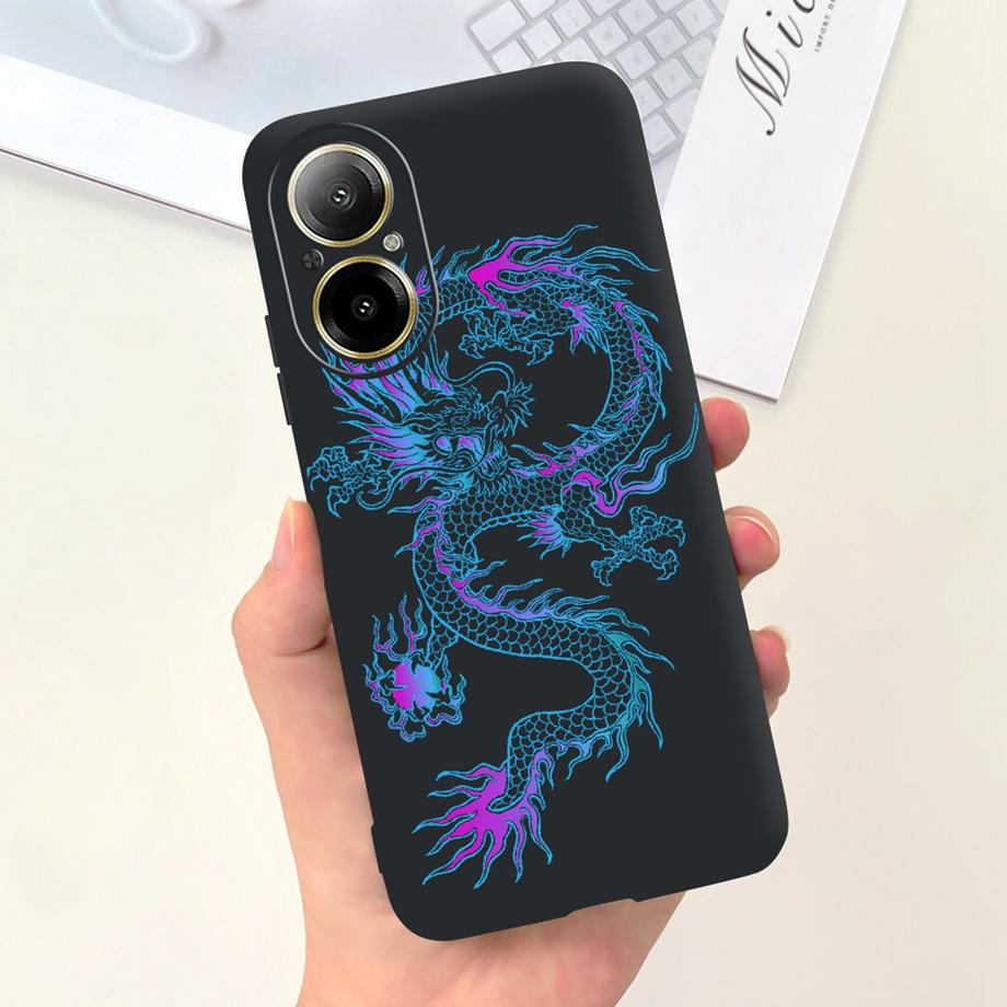 Hülle Für Oppo Realme C67 4G RMX389 Handyhüllen Schwarze Katze Mondnacht Weiches Silikon Stoßfeste Rückabdeckung Für RealmeC67 4G Funda