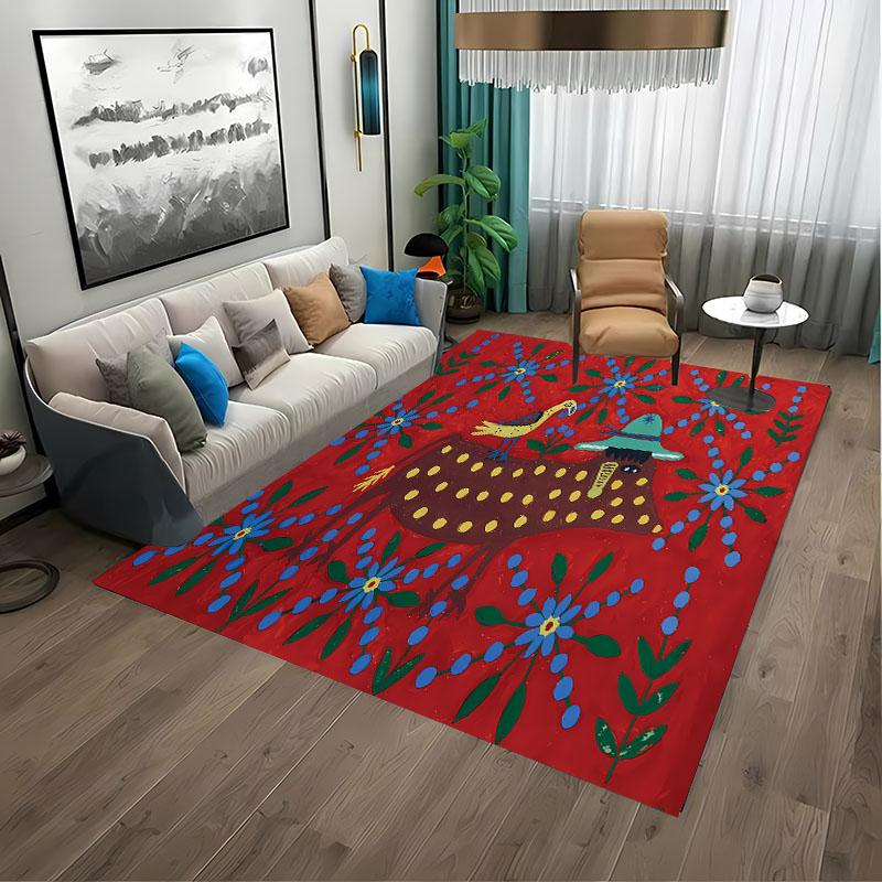 Classic Vintage Art Ancient Egypt Colorful Abstract Animal Area Rugs for Living Room Bedroom SofaDoormat Decor,Kids Non-slip Mat