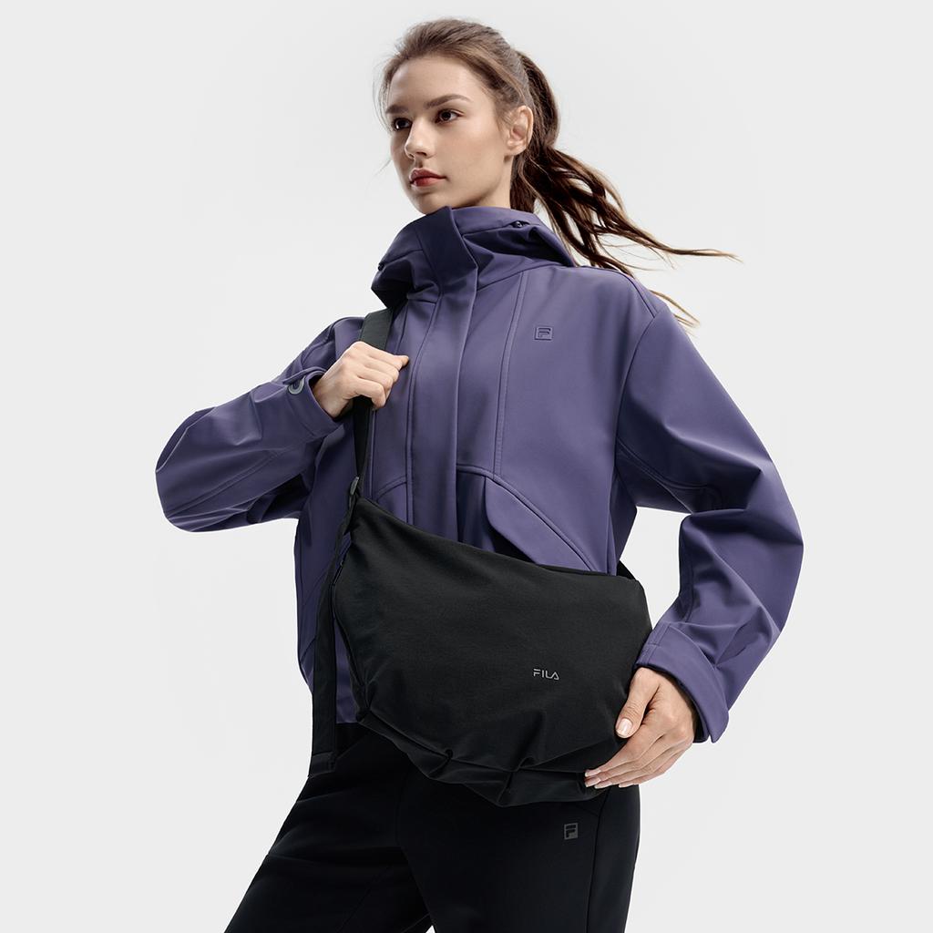 New FILA Fitness Fabric Crossbody Bags Women's Pitch Black A13W531165FBK