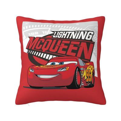 Funda de Cojín de Moda Personalizada de Dibujos Animados de Rayo McQueen 45x45cm Cojín Suave para Sofá Funda de Cojín Cuadrada