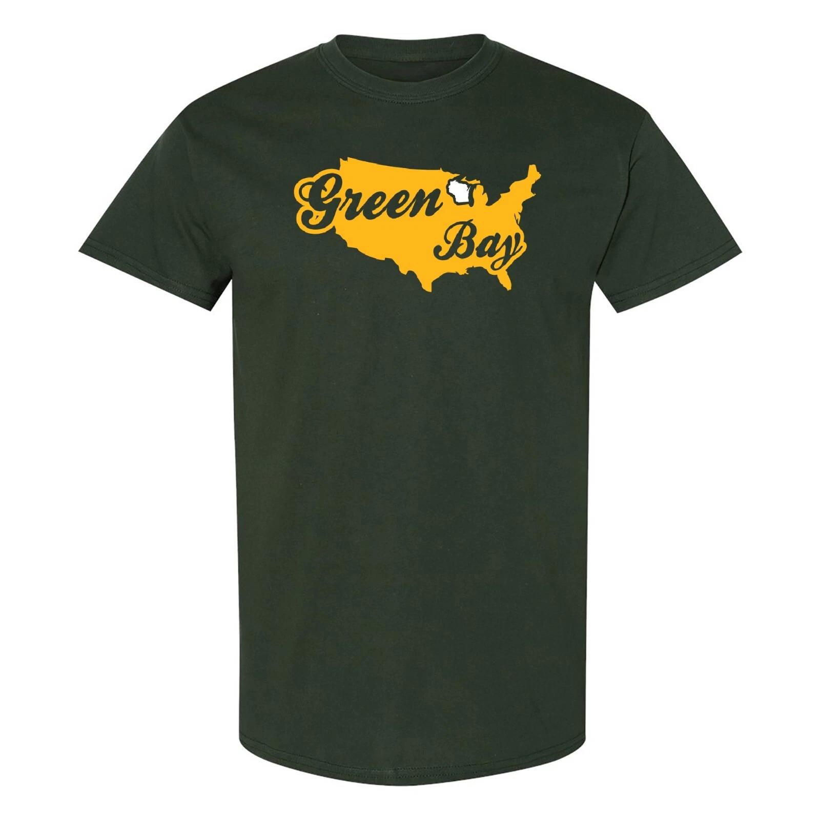 Green Bay USA Script - Football Team Colors Sports T-Shirt - Forest S