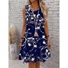 Floral Print Sleeveless Summer Dress Women Casual A Line Midi Dress Boho Style Beach Dress for Women Elegant Floral Pattern Dress, Overseas Printing