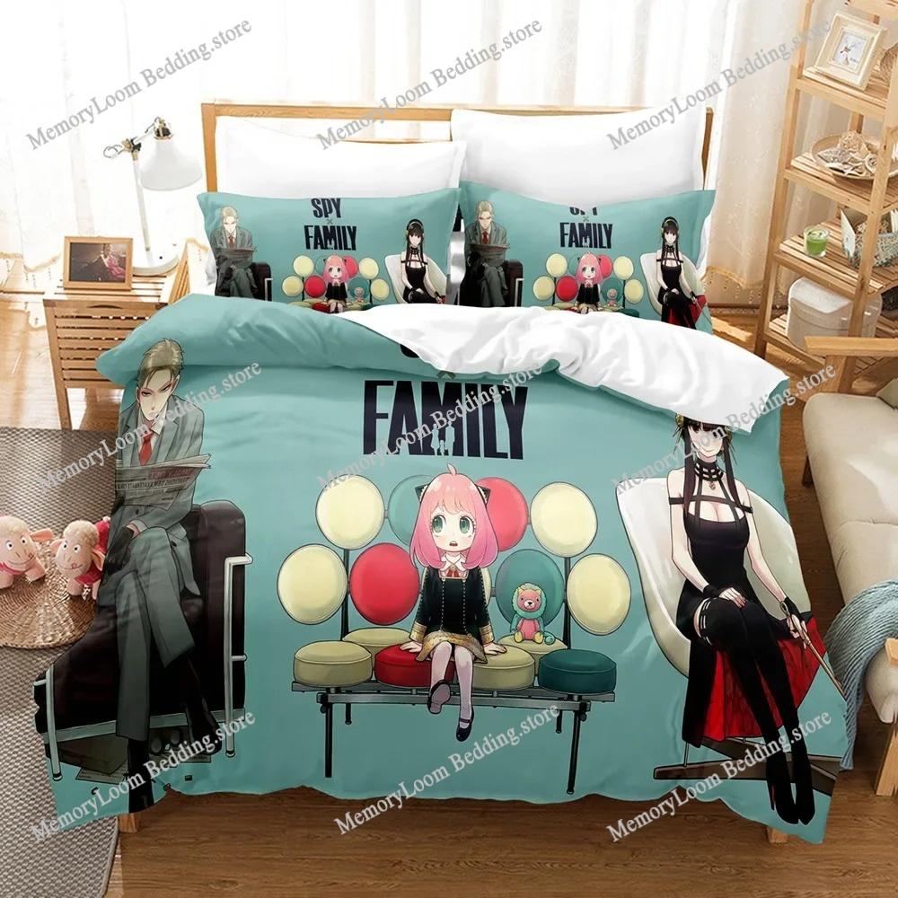 3D-gedrucktes Anime Niedliches Spy Family Bettwäscheset Jungen Mädchen Twin/Queen/King Size Bettbezug Kissenbezug Kinder Erwachsene Schick Heimtextilien