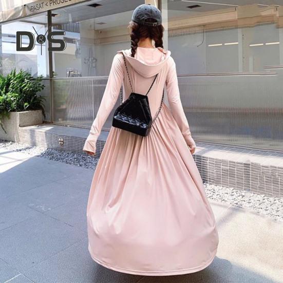 Femeii haine de protecție solară cu glugă haina completă a corpului răcoritor cu protecție solară îmbrăcăminte cu mânecă lungă costum de baie acoperi rochie pentru vară plajă pescuit drumeții