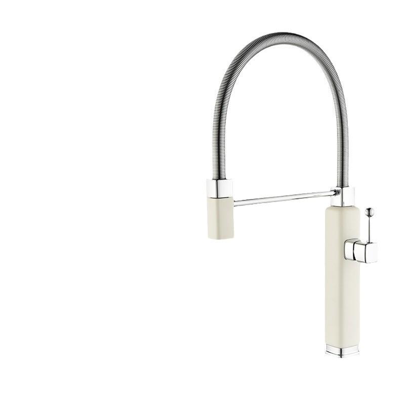 Luxury Universal Tinkerbell Pull-Out Kitchen Faucet - Hot & Cold All-Copper Dishwashing Sink Faucet