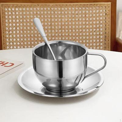Double Walled Cappuccino Unbreakable with Saucer and Spoon Coffee
